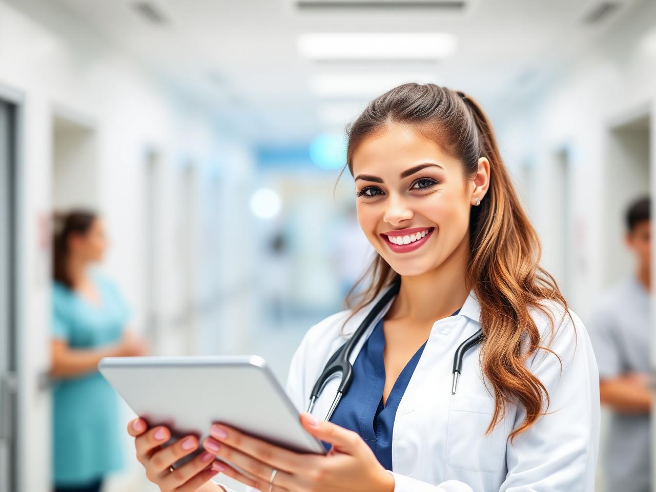 Healthcare professional with tablet